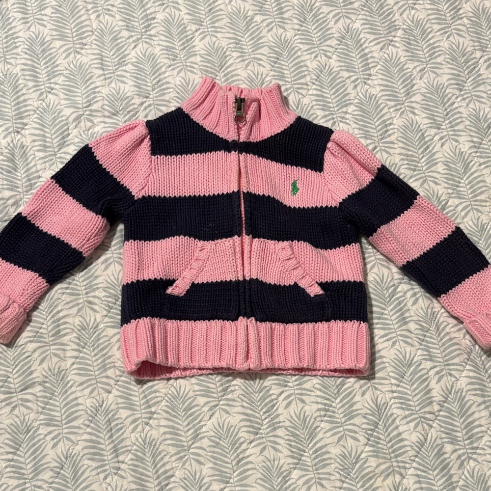 Polo by Ralph Lauren Pink and Navy Kids Sweater